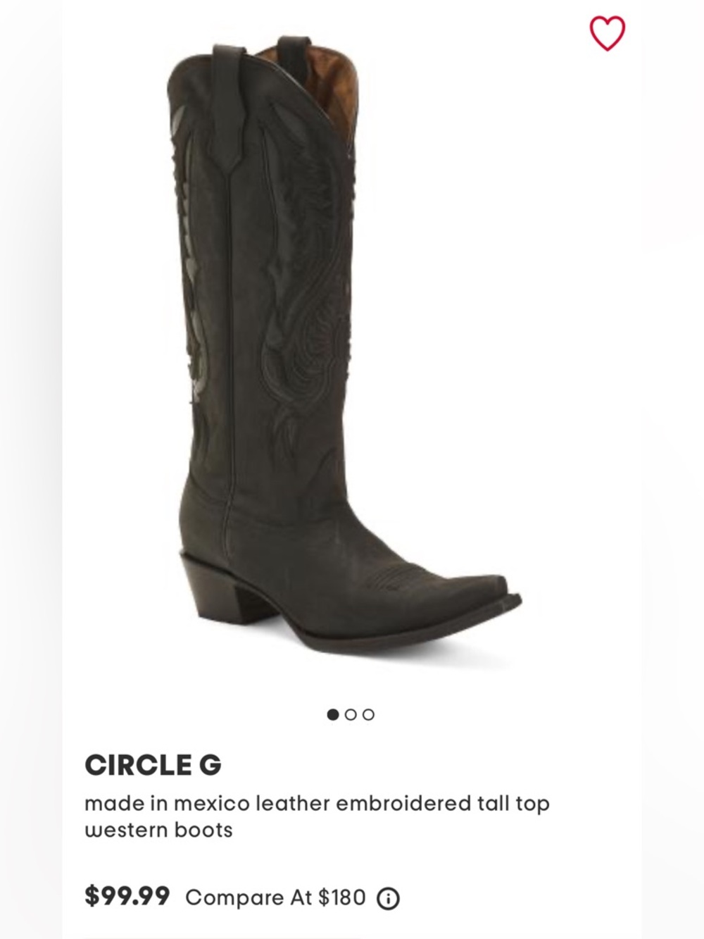 Circle G Black Embroidered Over-the-Knee Western Boots